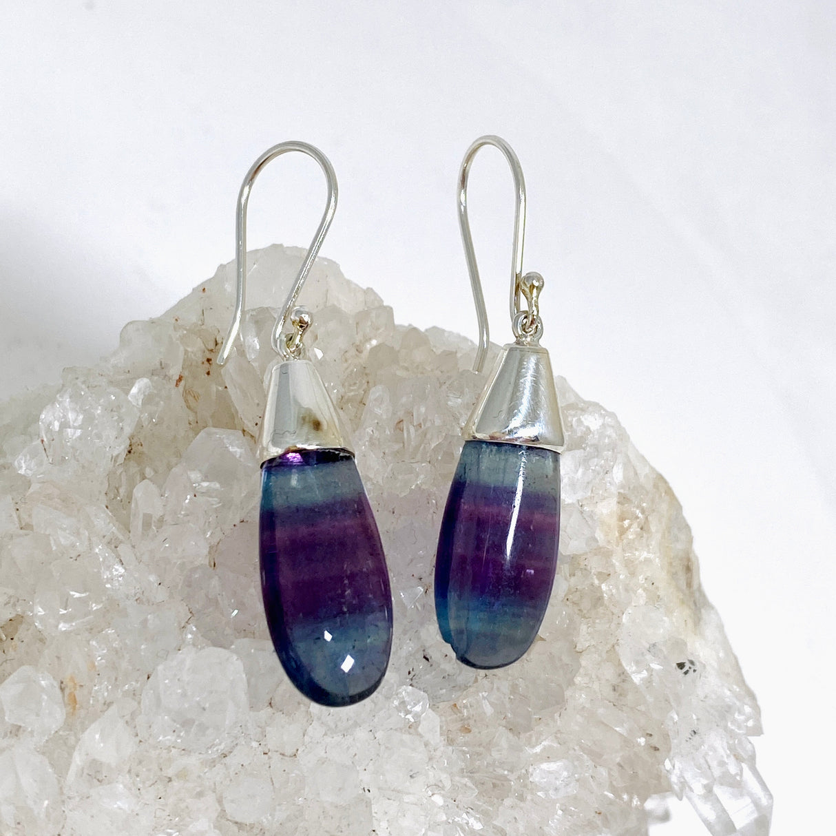 Fluorite Teardrop Cabochon Earrings BTP-50