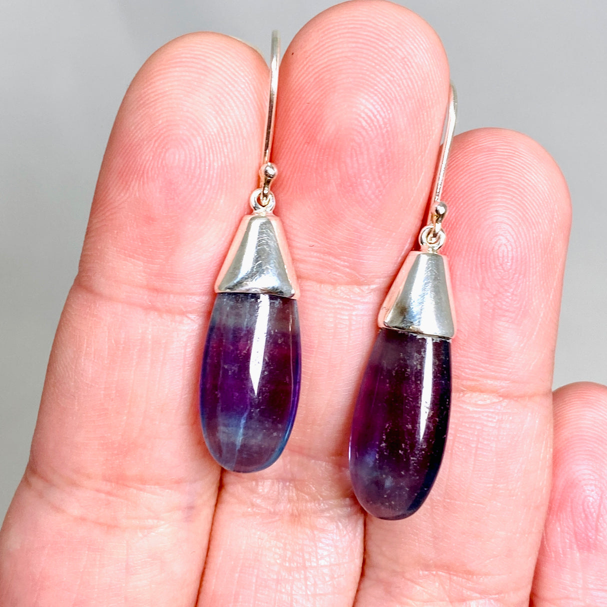 Fluorite Teardrop Cabochon Earrings BTP-50