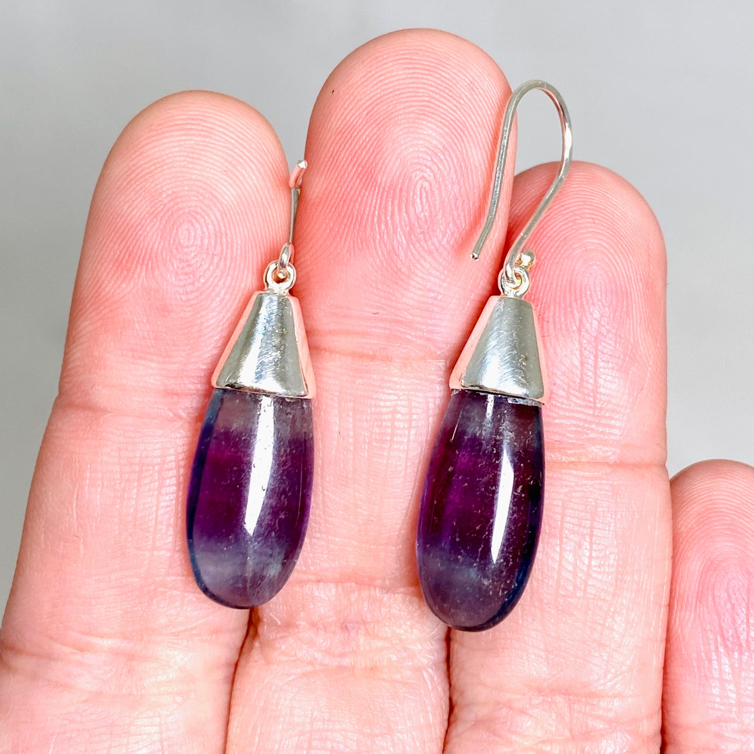 Fluorite Teardrop Cabochon Earrings BTP-50