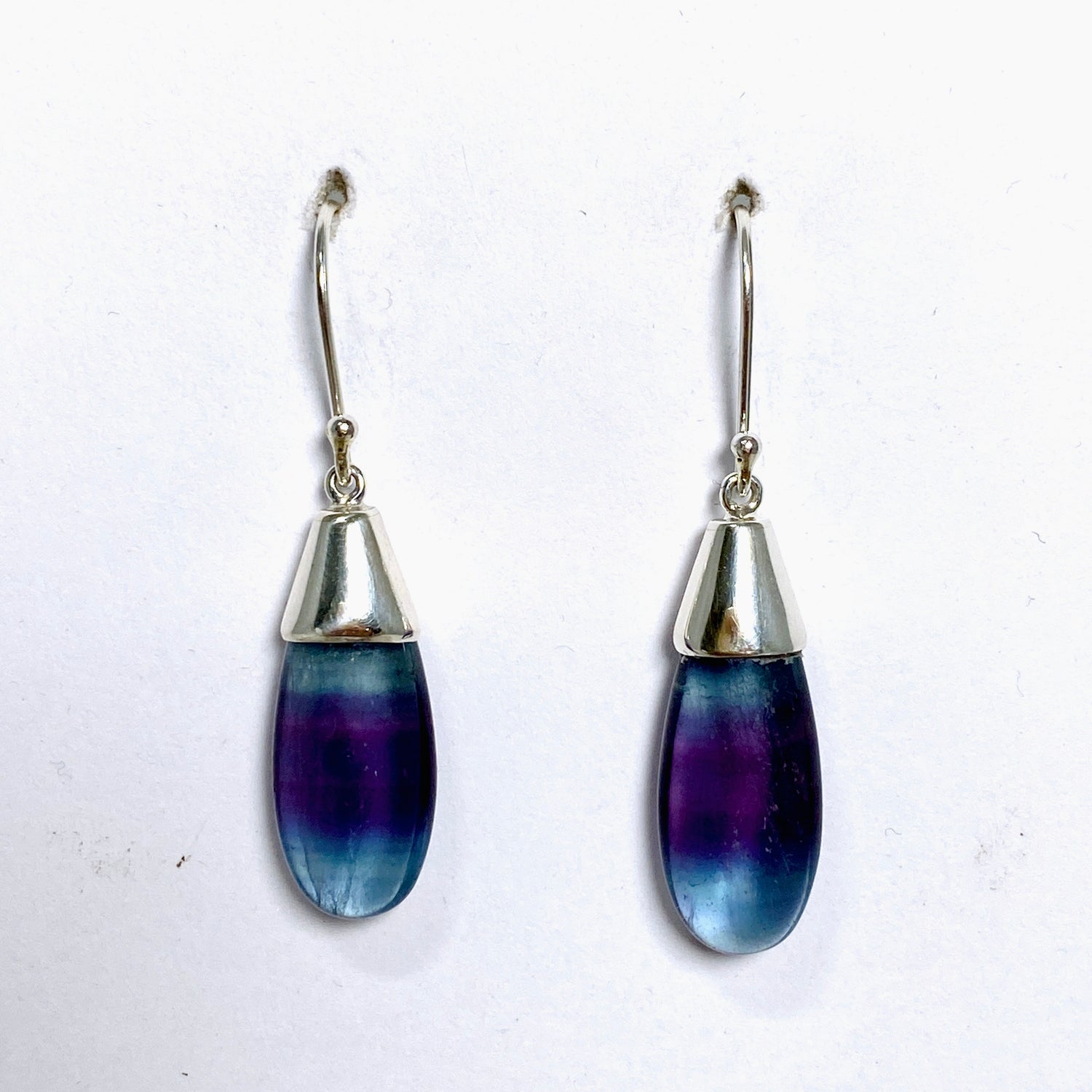 Fluorite Teardrop Cabochon Earrings BTP-50