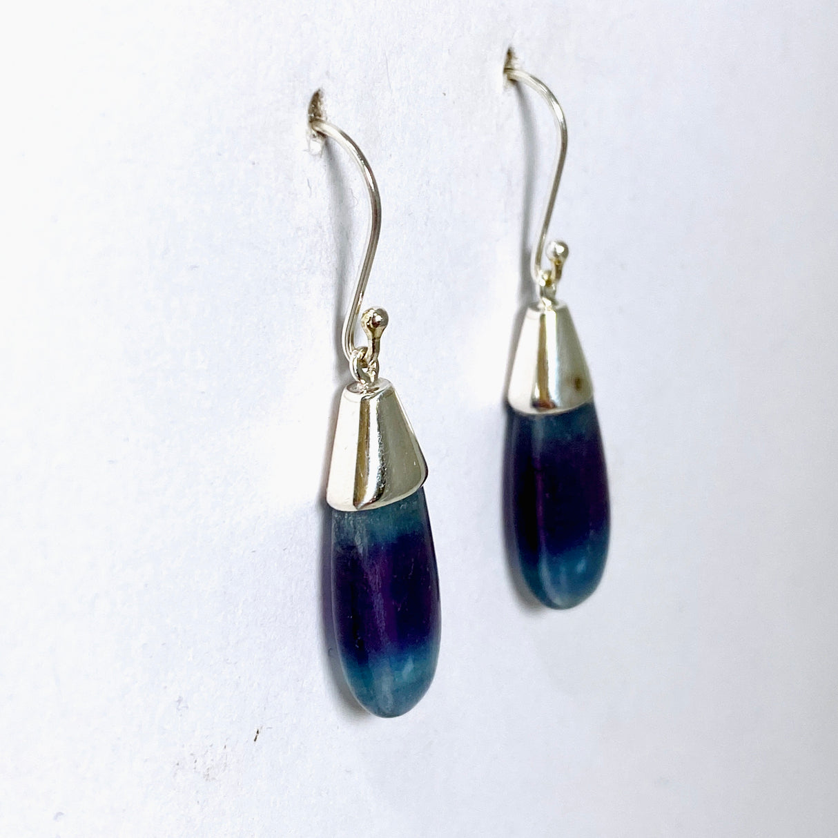 Fluorite Teardrop Cabochon Earrings BTP-50