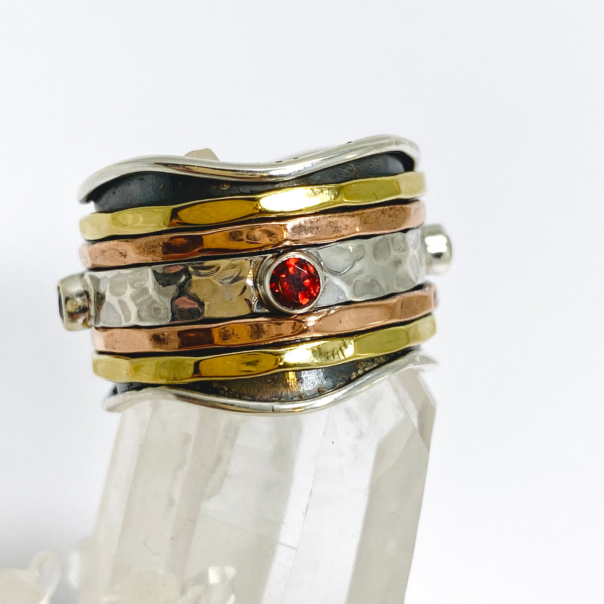Garnet Spinner Ring Size 10.5 R3905
