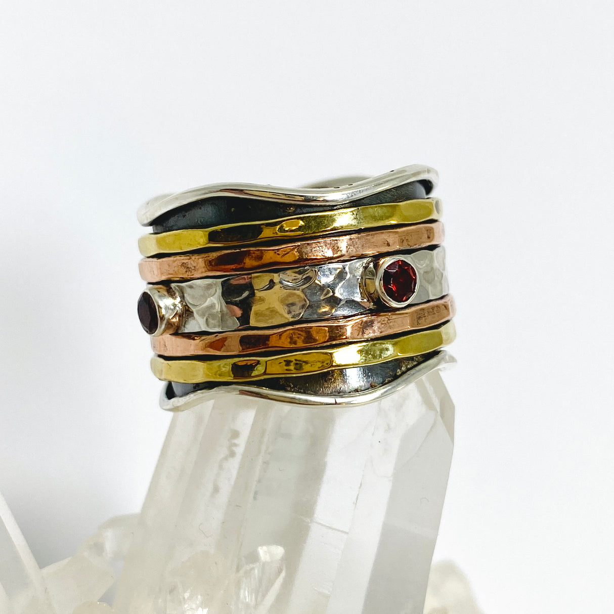Garnet Spinner Ring Size 10.5 R3905