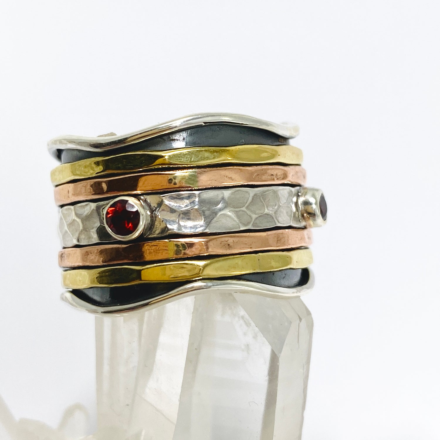 Garnet Spinner Ring Size 10.5 R3905