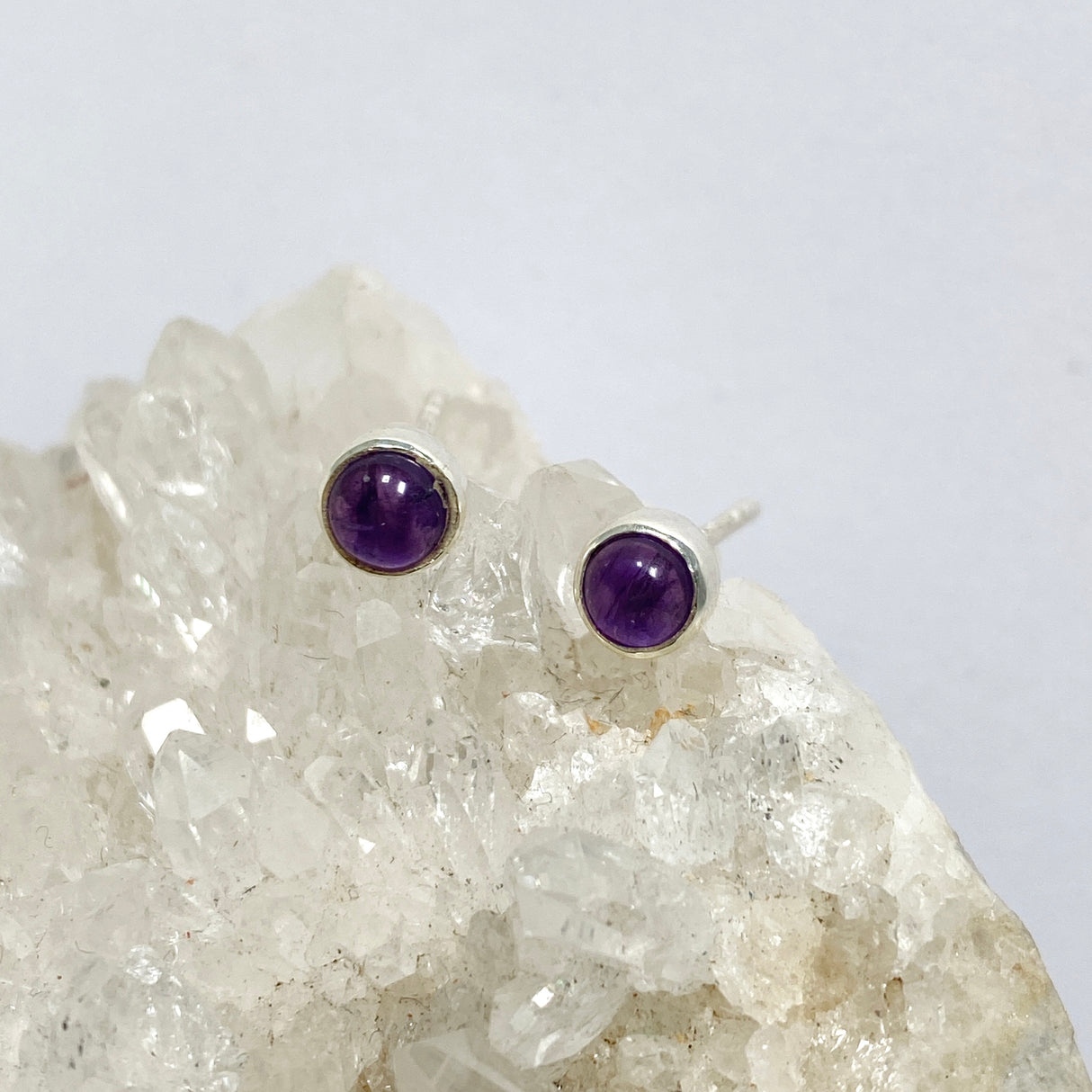 Gemstone Cabochon Studs - small round