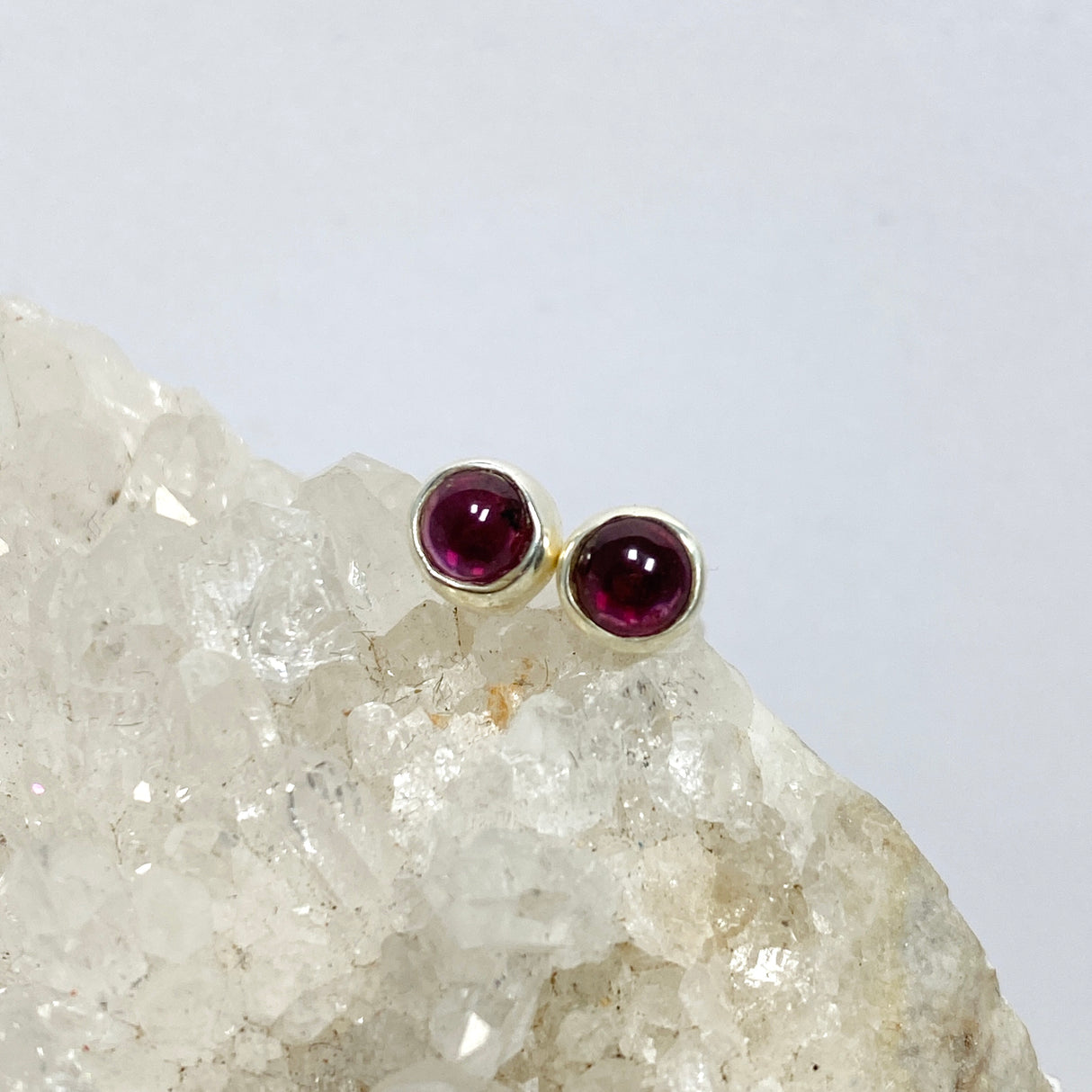 Gemstone Cabochon Studs - small round