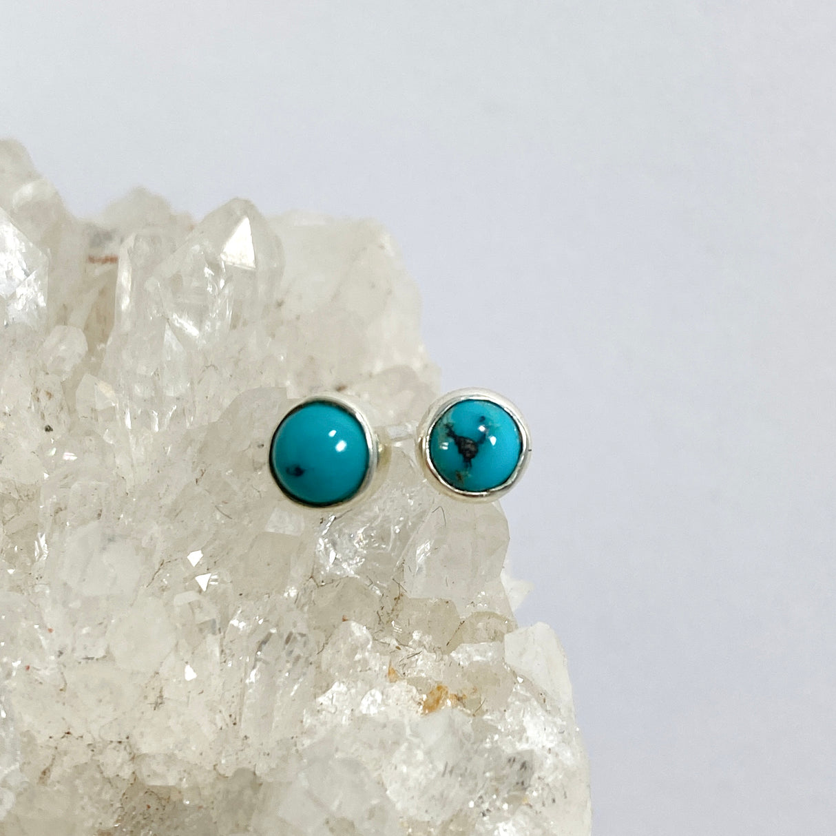Gemstone Cabochon Studs - small round