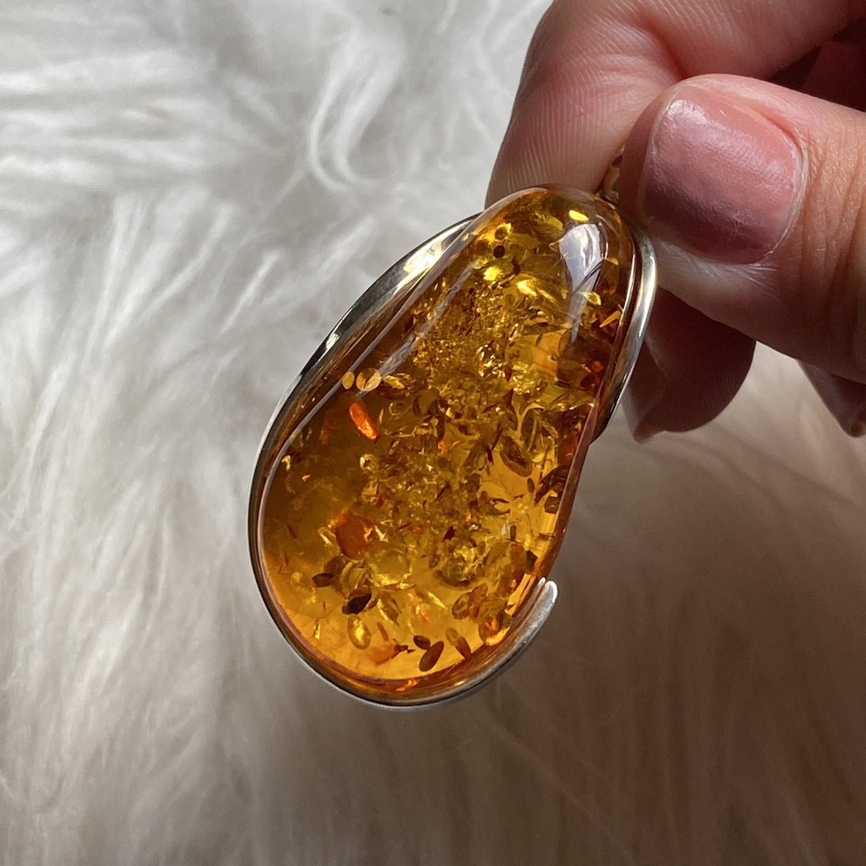 Baltic Amber Honey Cognac Freeform Pendant AMB227