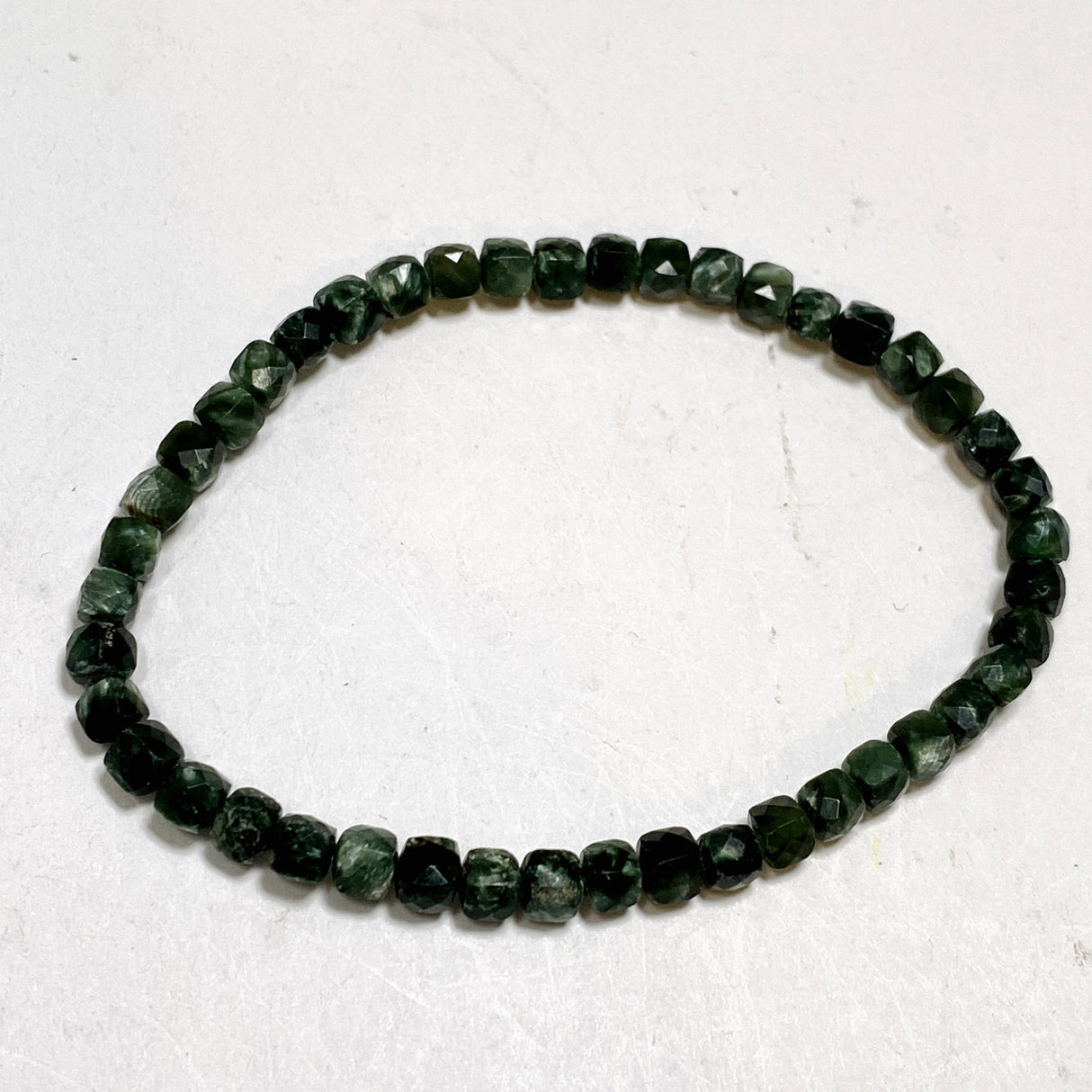 Faceted Square Gemstone Bracelet 3-4mm