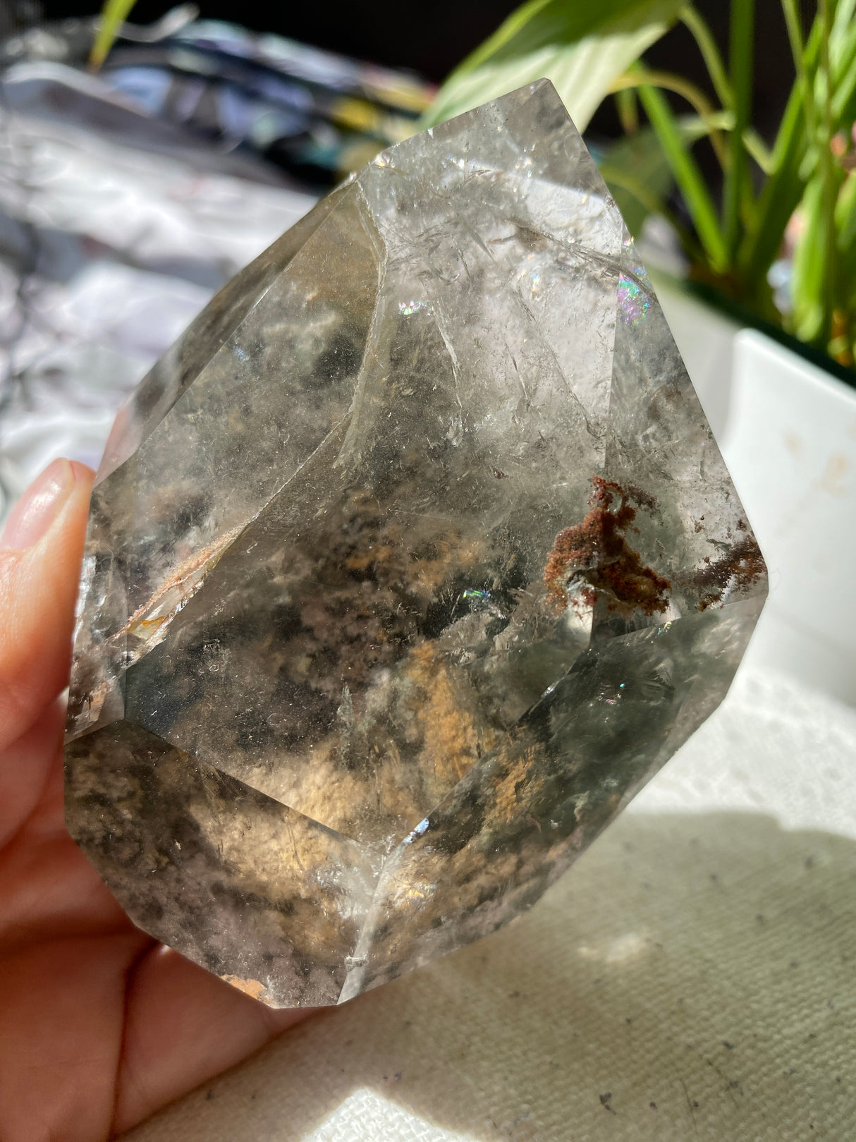 Garden Quartz (Lodolite) Double-Terminated Polished Crystal | GQF-03