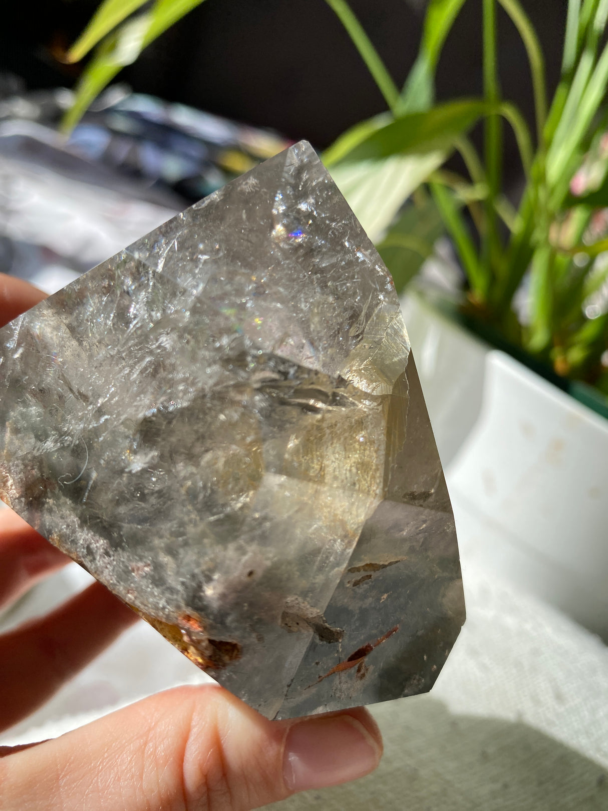 Garden Quartz (Lodolite) Double-Terminated Polished Crystal | GQF-03