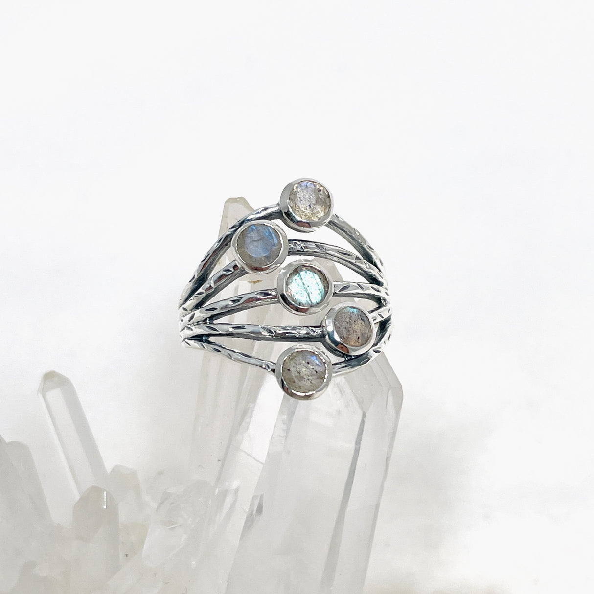 Labradorite Multi-stone Faceted Gemstone Ring R3875