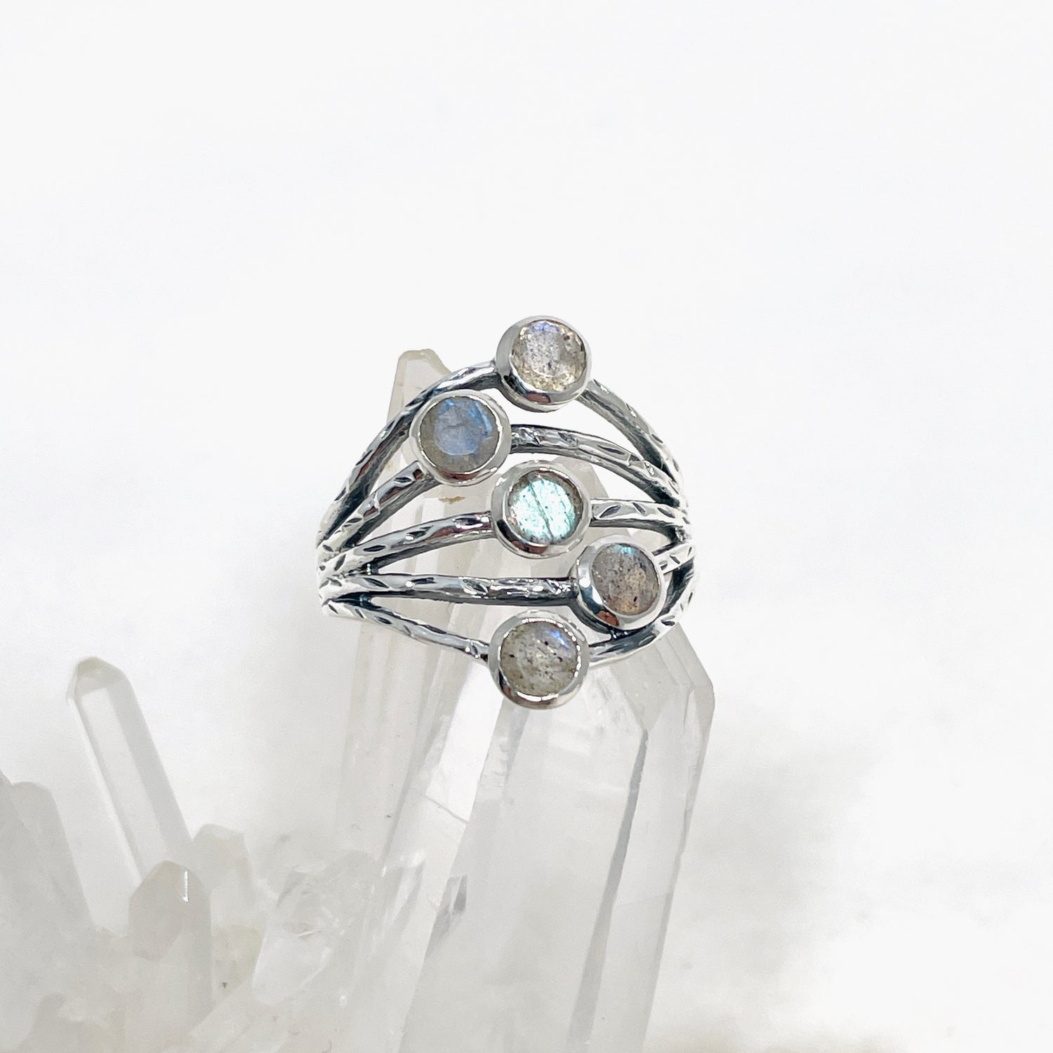 Labradorite Multi-stone Faceted Gemstone Ring R3875