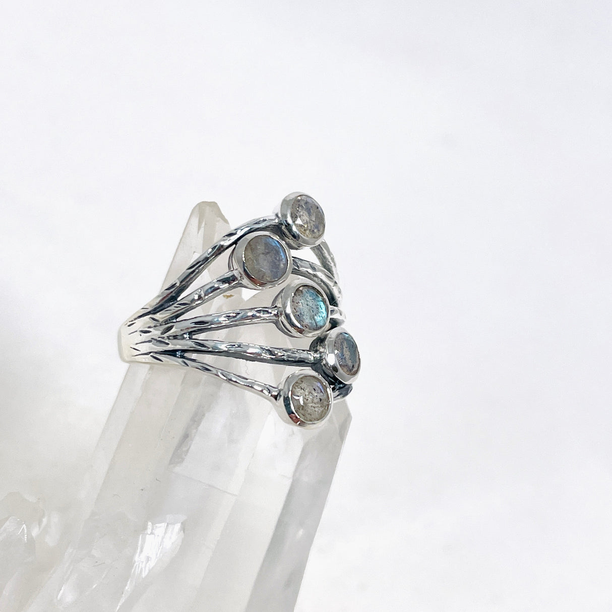 Labradorite Multi-stone Faceted Gemstone Ring R3875