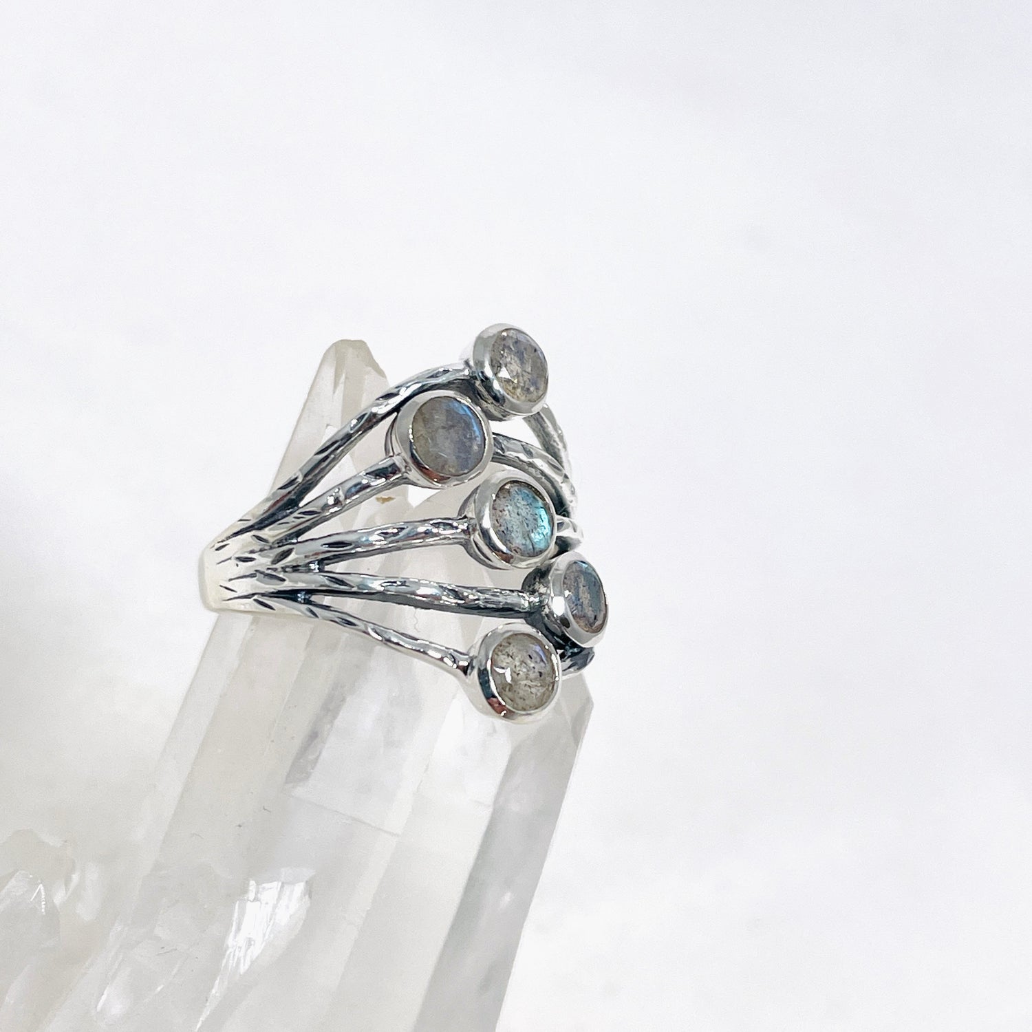 Labradorite Multi-stone Faceted Gemstone Ring R3875