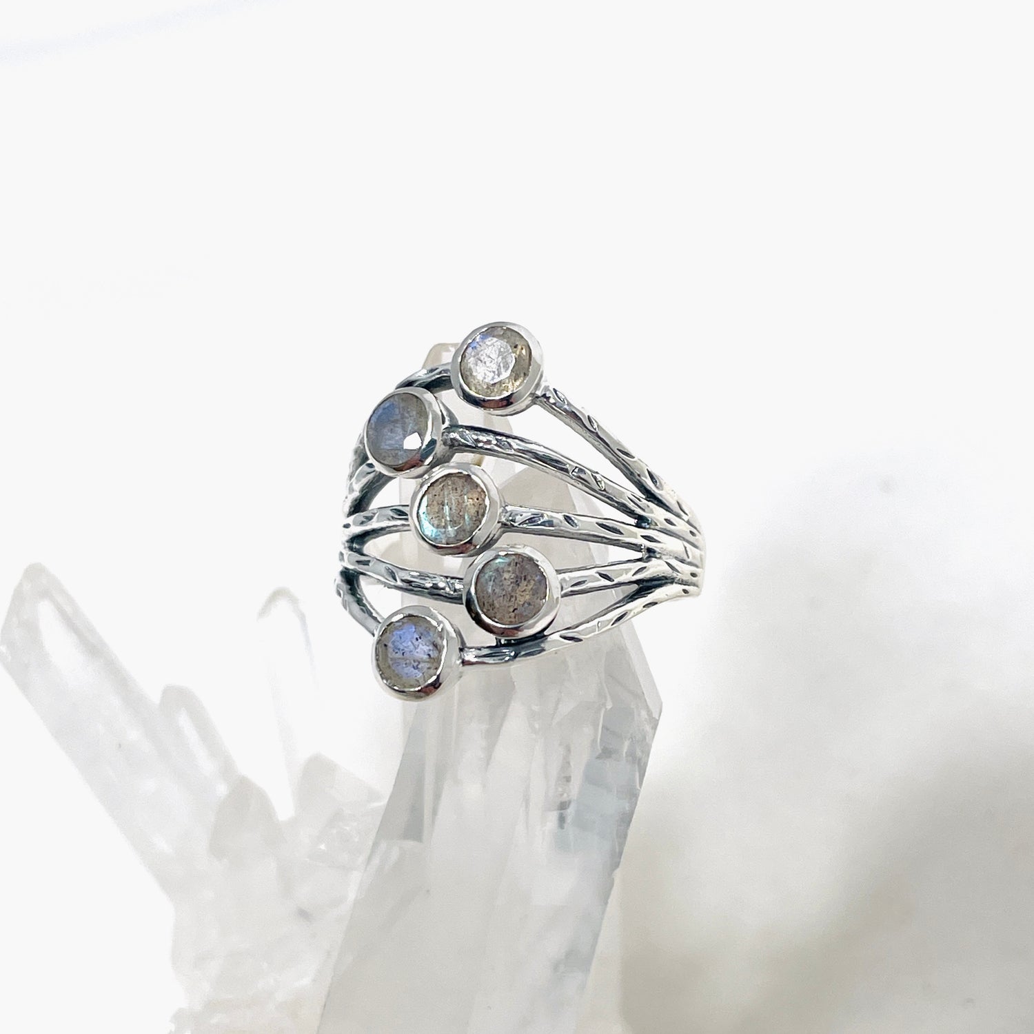 Labradorite Multi-stone Faceted Gemstone Ring R3875