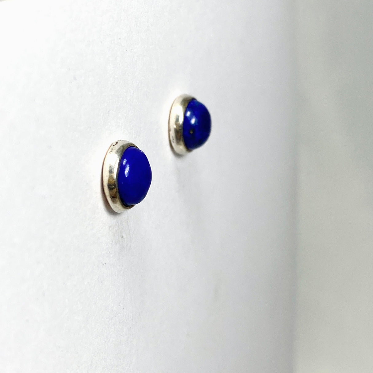 Lapis Lazuli round cabochon stud earrings KEGJ827