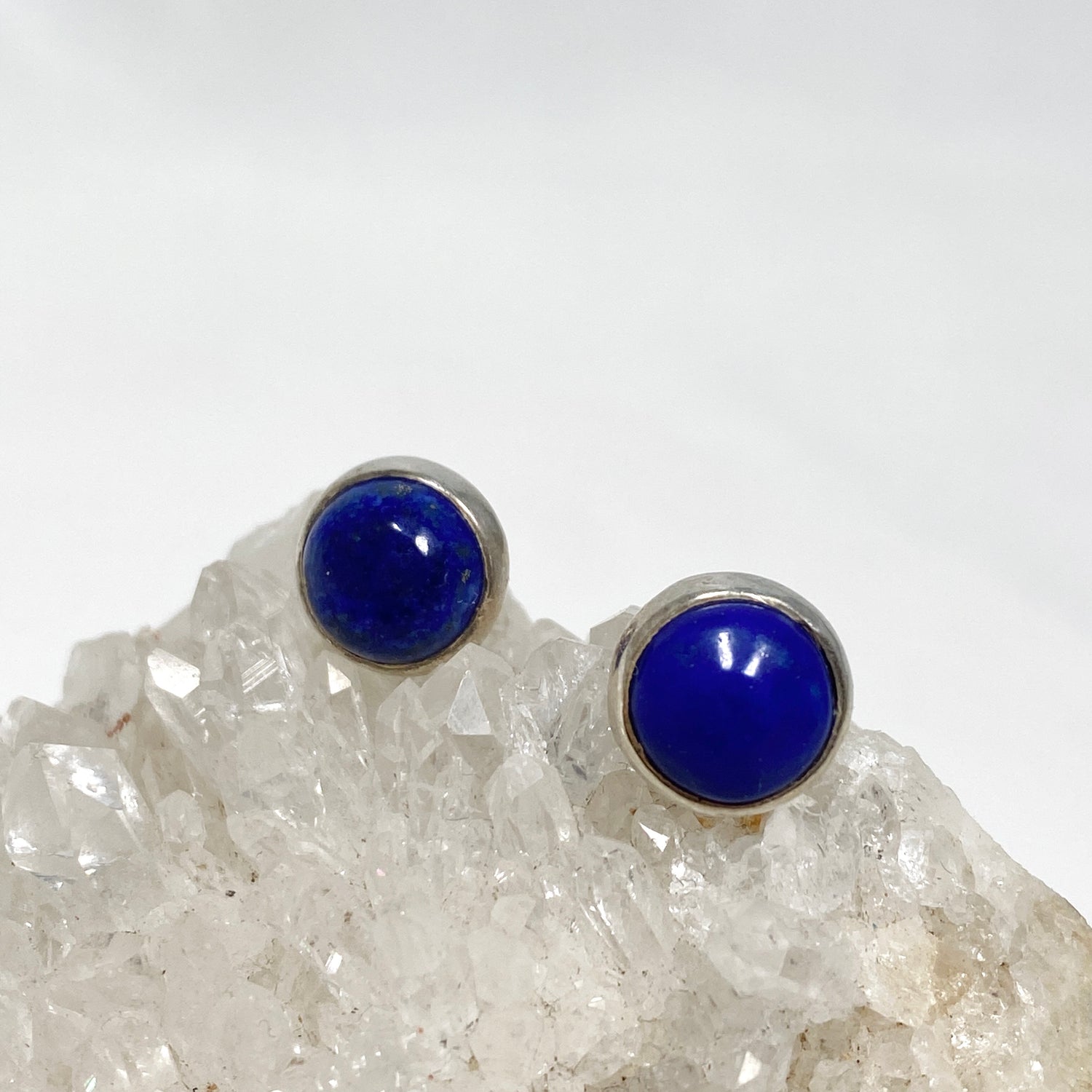 Lapis Lazuli round cabochon stud earrings KEGJ827