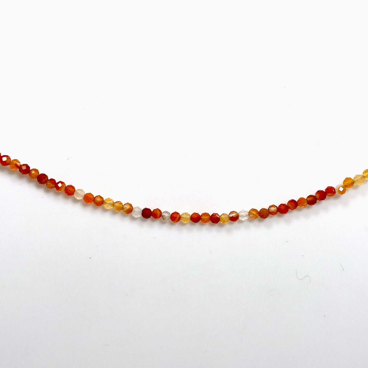 Micro Bead Necklace - Carnelian 
2.5mm
