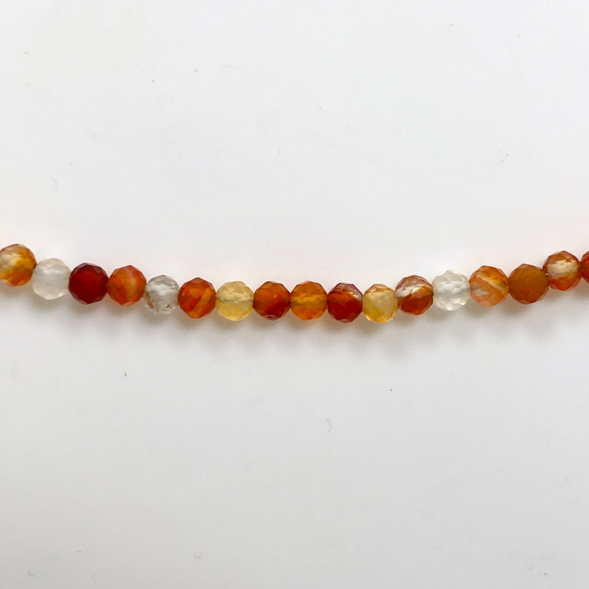 Micro Bead Necklace - Carnelian 
2.5mm