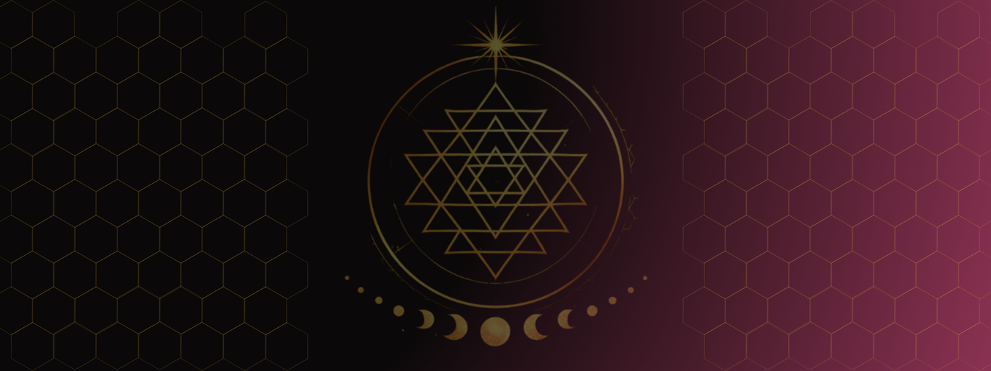 sacred geometry on a dark background with hexagram geometric pattern