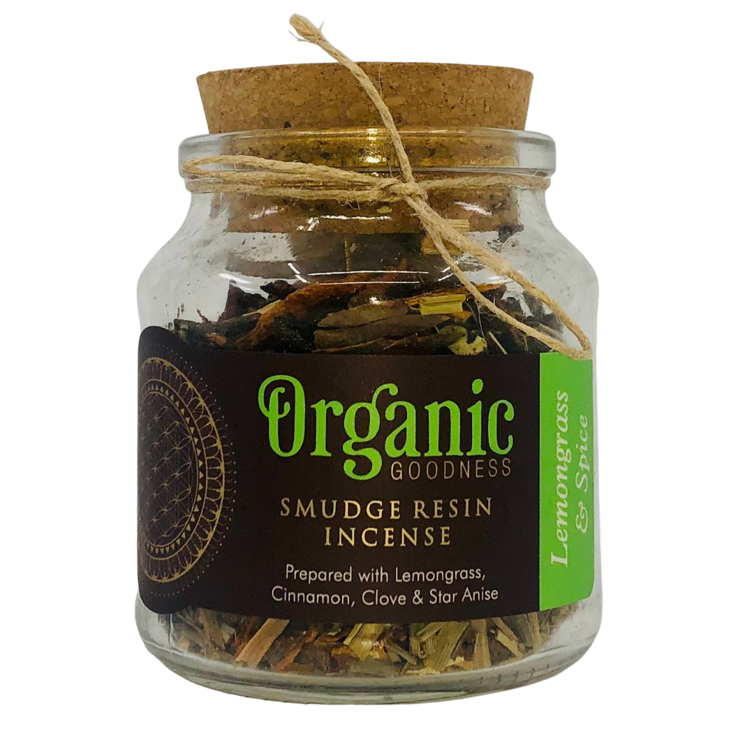 Organic Goodness Smudge Resin LEMONGRASS SPICE 80g Jar
