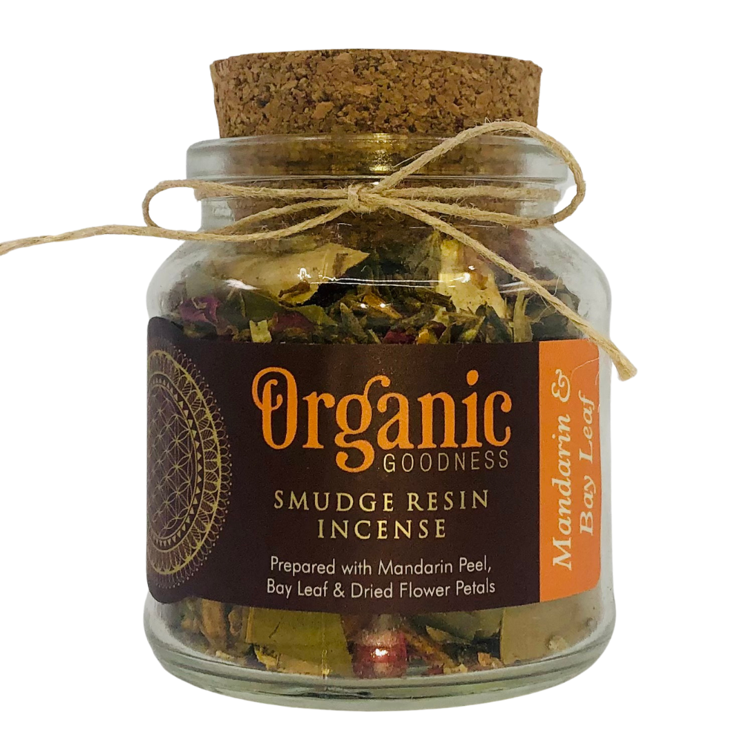Organic Goodness Smudge Resin MANDARIN BAY LEAF 80g Jar