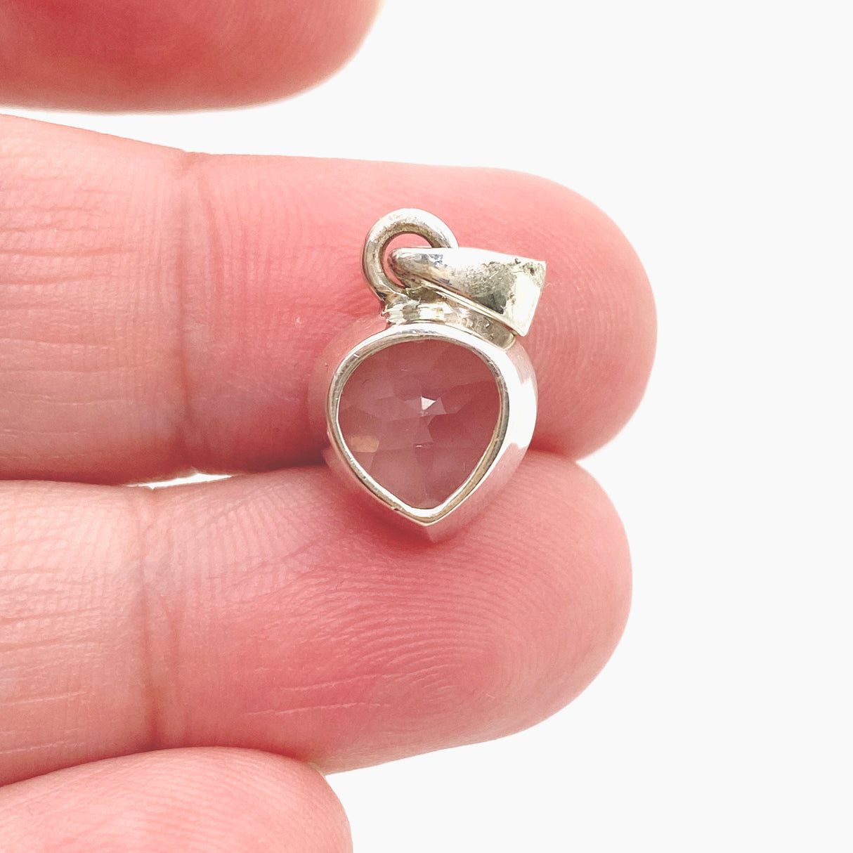 Rose Quartz Heart Faceted Pendant PPGJ810