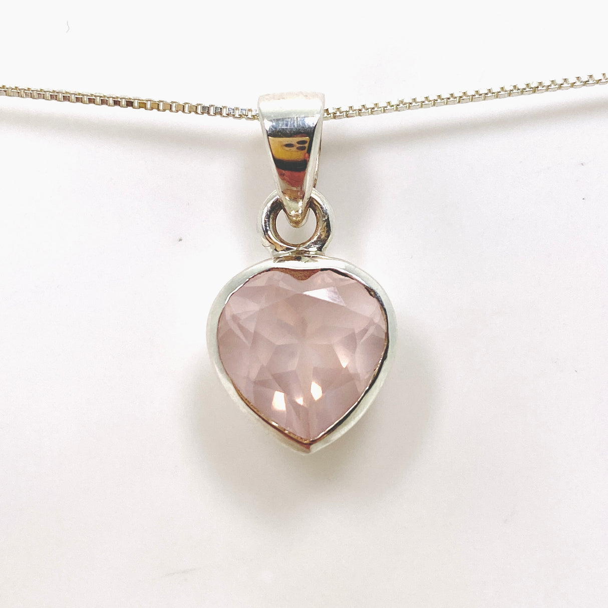 Rose Quartz Heart Faceted Pendant PPGJ810