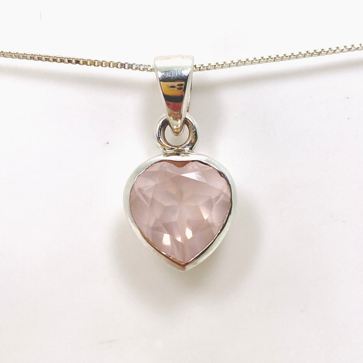 Rose Quartz Heart Faceted Pendant PPGJ810