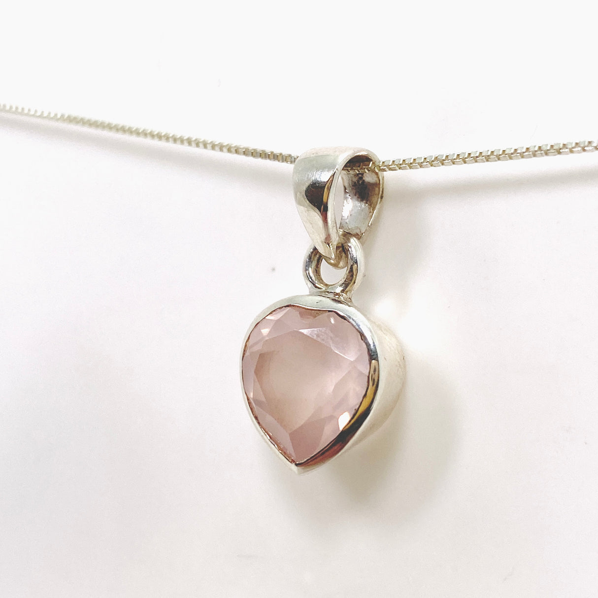 Rose Quartz Heart Faceted Pendant PPGJ810