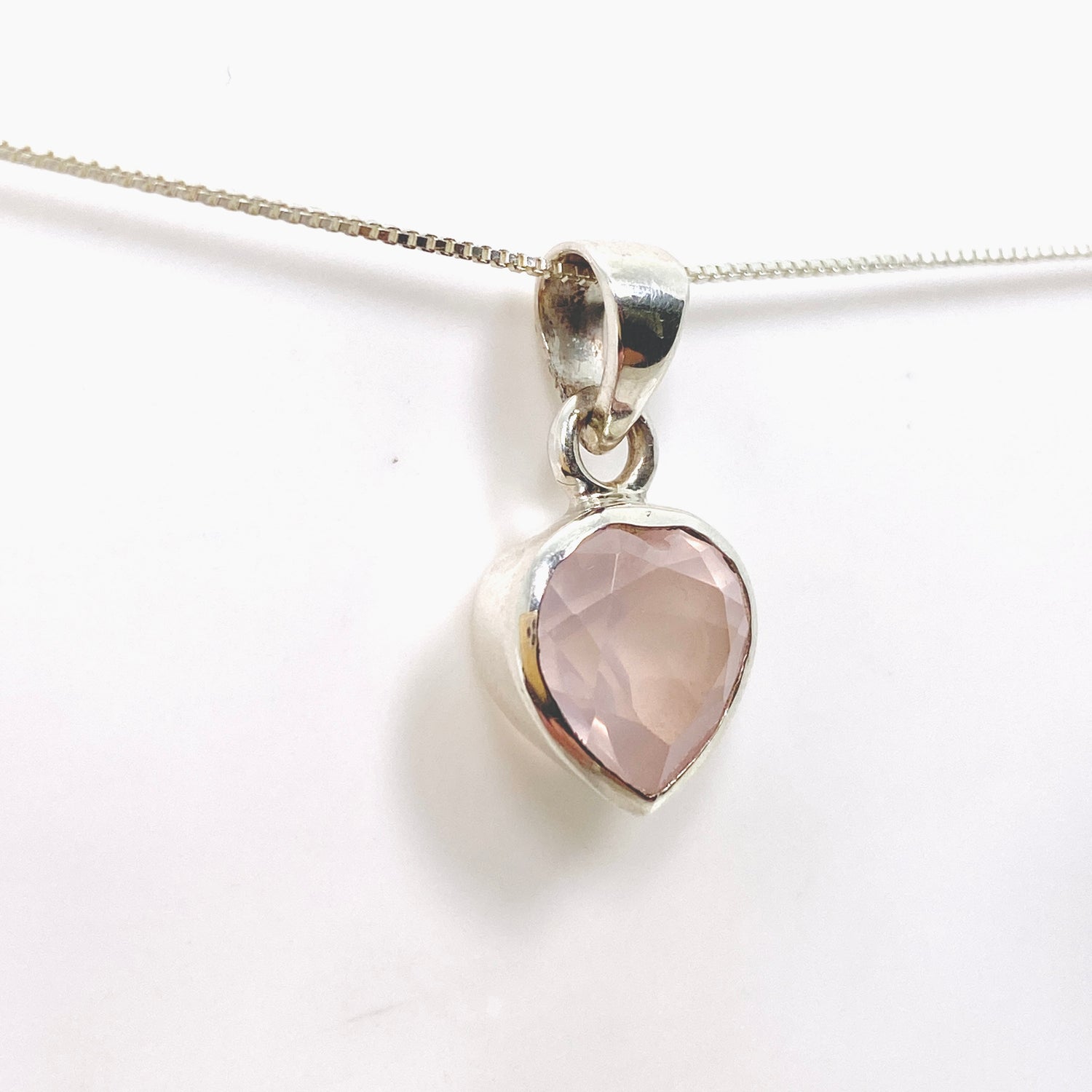 Rose Quartz Heart Faceted Pendant PPGJ810