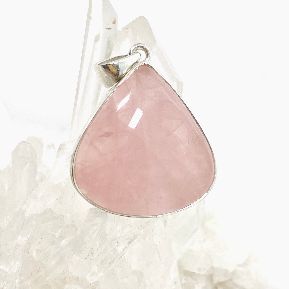 Rose Quartz Teardrop Cabochon Pendant KPGJ4689