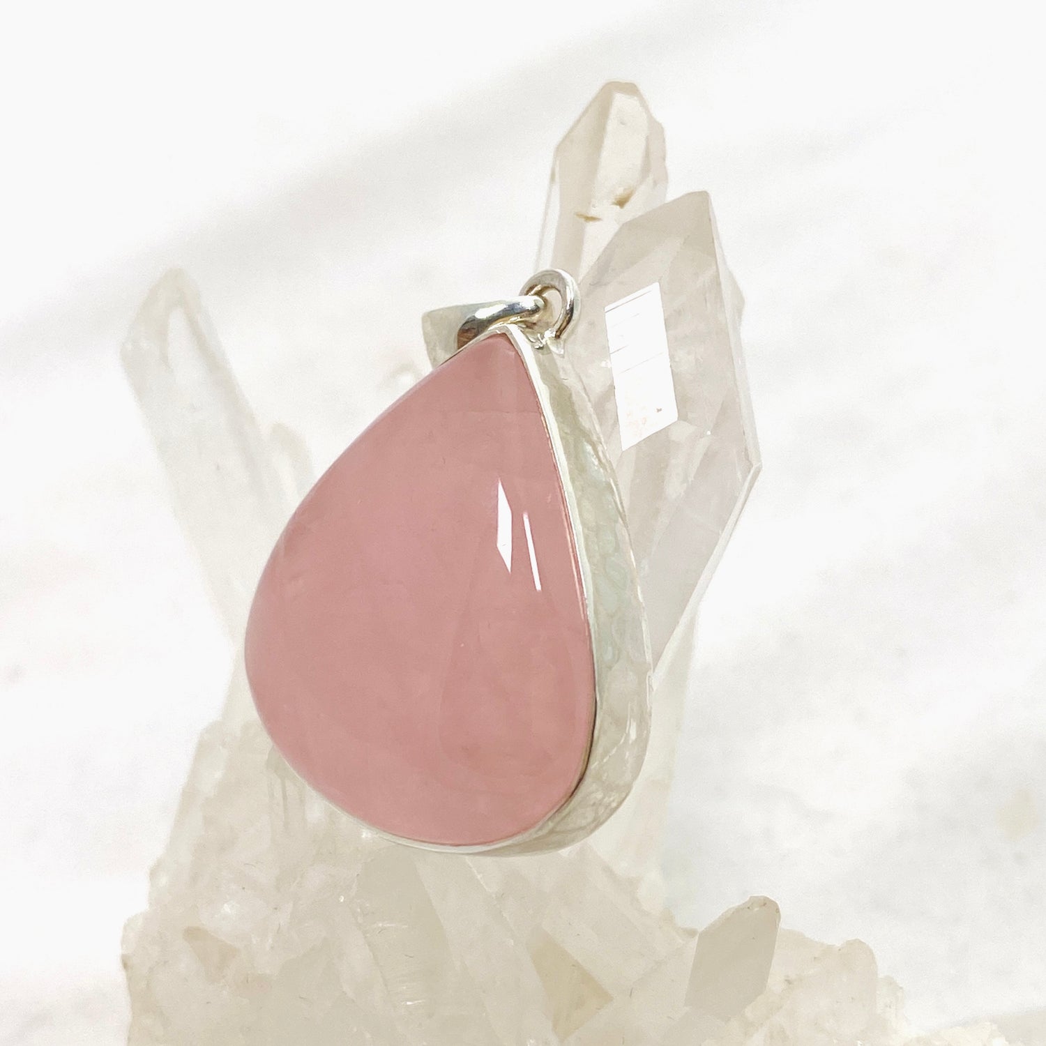Rose Quartz Teardrop Cabochon Pendant KPGJ4689