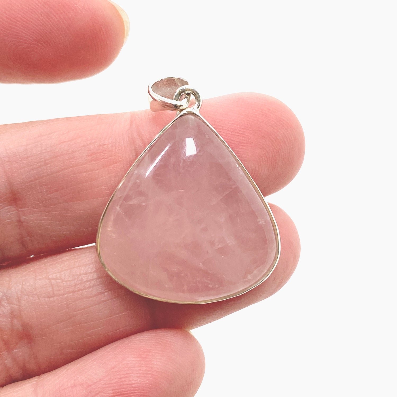 Rose Quartz Teardrop Cabochon Pendant KPGJ4689