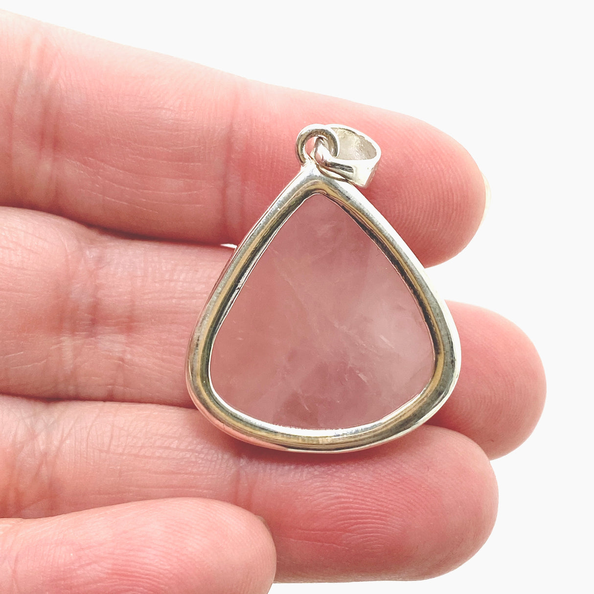 Rose Quartz Teardrop Cabochon Pendant KPGJ4689