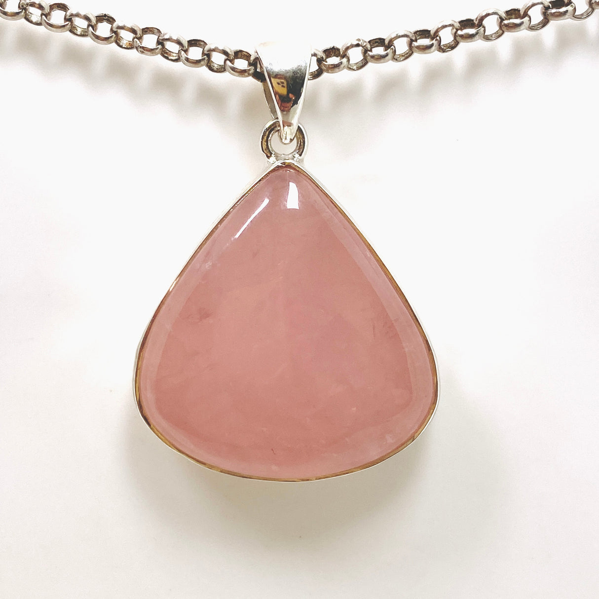 Rose Quartz Teardrop Cabochon Pendant KPGJ4689