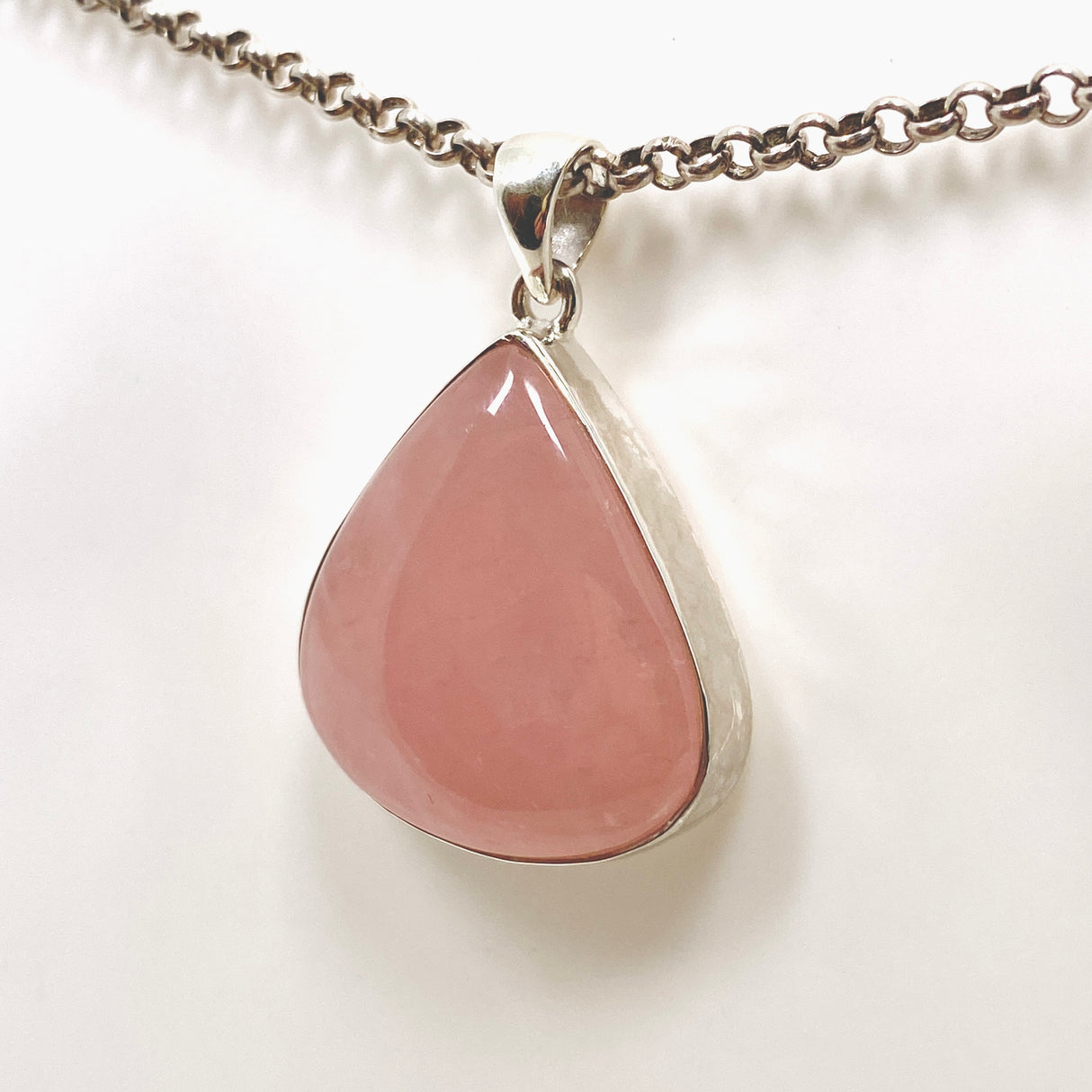 Rose Quartz Teardrop Cabochon Pendant KPGJ4689