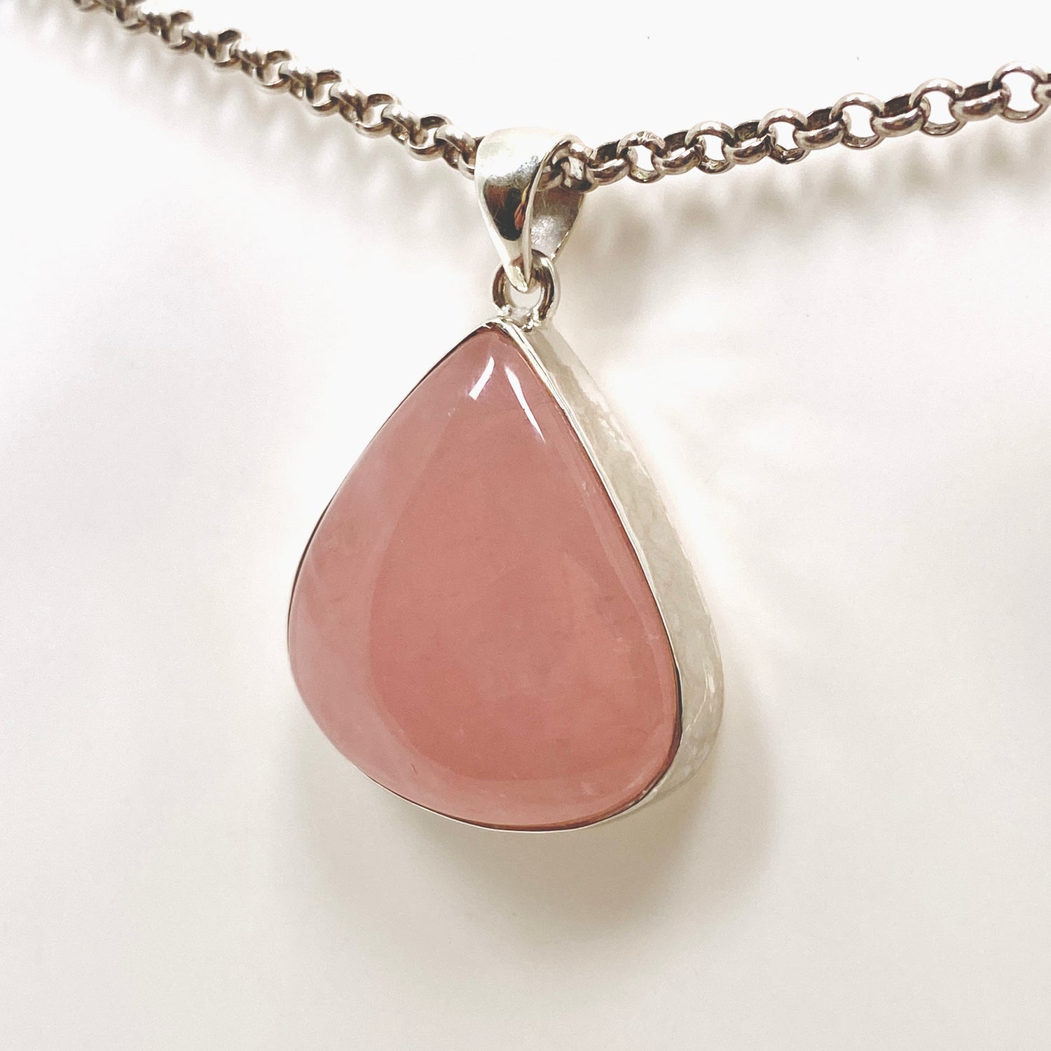 Rose Quartz Teardrop Cabochon Pendant KPGJ4689
