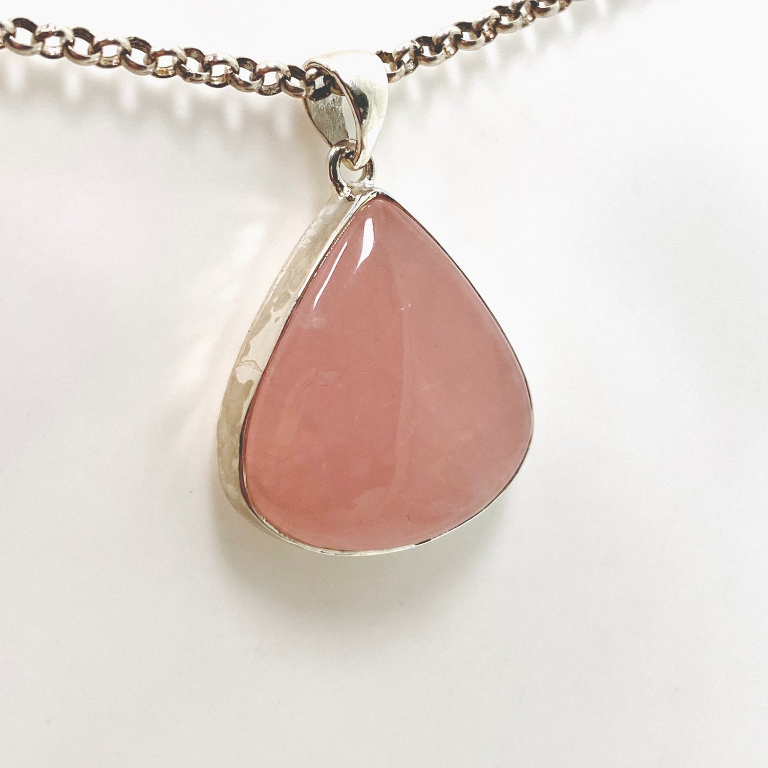 Rose Quartz Teardrop Cabochon Pendant KPGJ4689