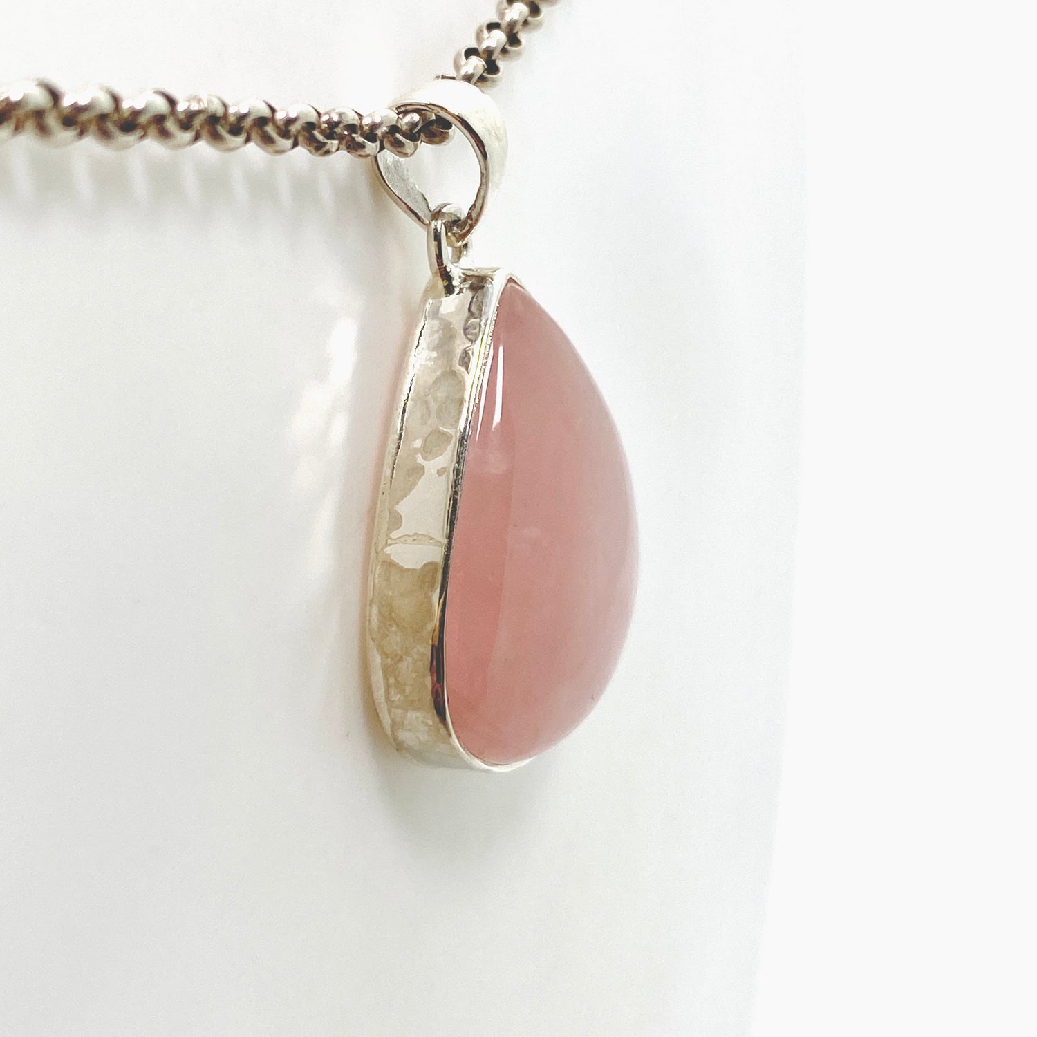 Rose Quartz Teardrop Cabochon Pendant KPGJ4689