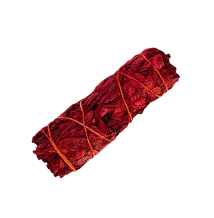 Smudge Stick CALIFORNIAN WHITE SAGE & DRAGONS BLOOD with or without Statice Flowers