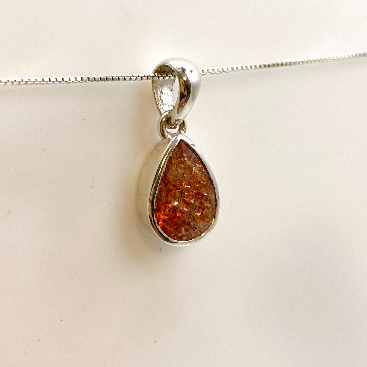 Sunstone Teardrop Faceted Pendant PPGJ938