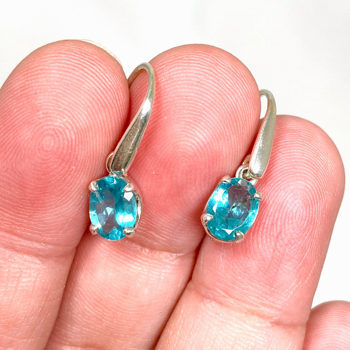 Teal Apatite Oval Faceted Earrings PEGJ175