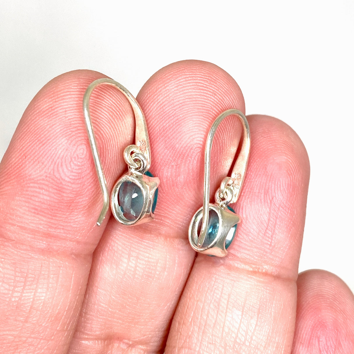 Teal Apatite Oval Faceted Earrings PEGJ175