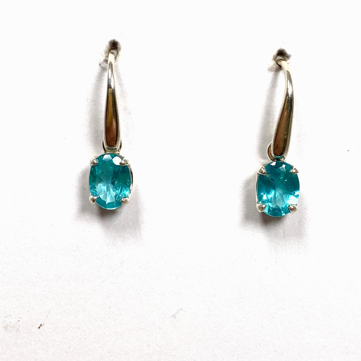 Teal Apatite Oval Faceted Earrings PEGJ175