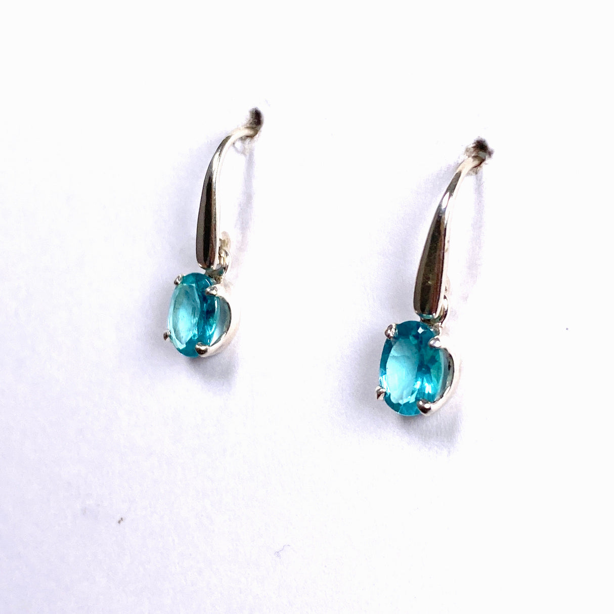 Teal Apatite Oval Faceted Earrings PEGJ175