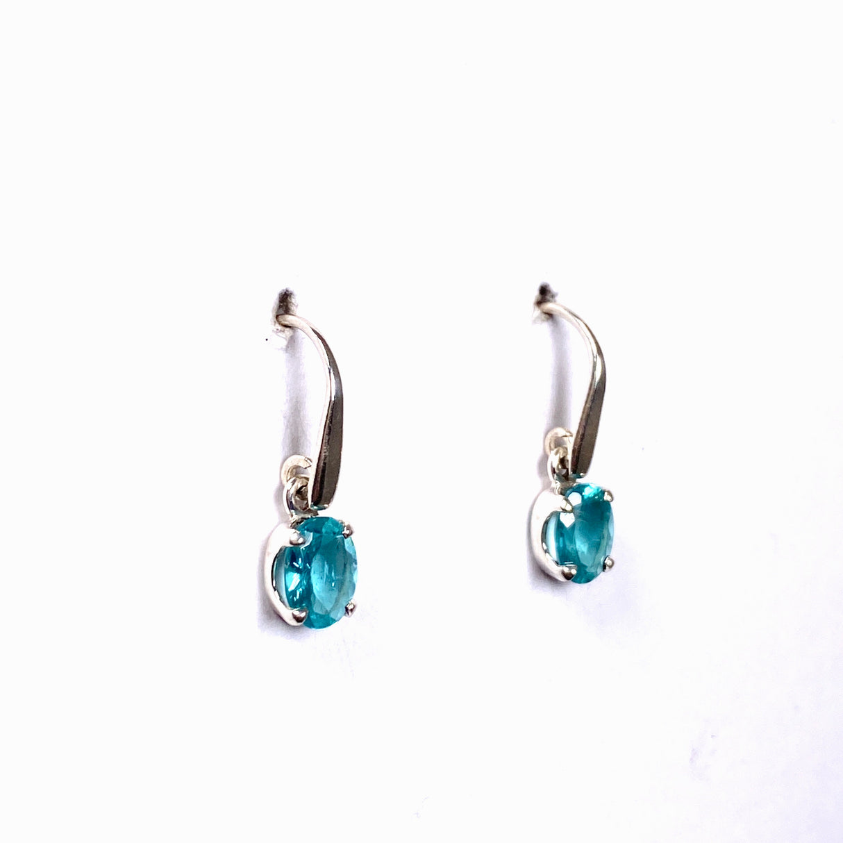 Teal Apatite Oval Faceted Earrings PEGJ175