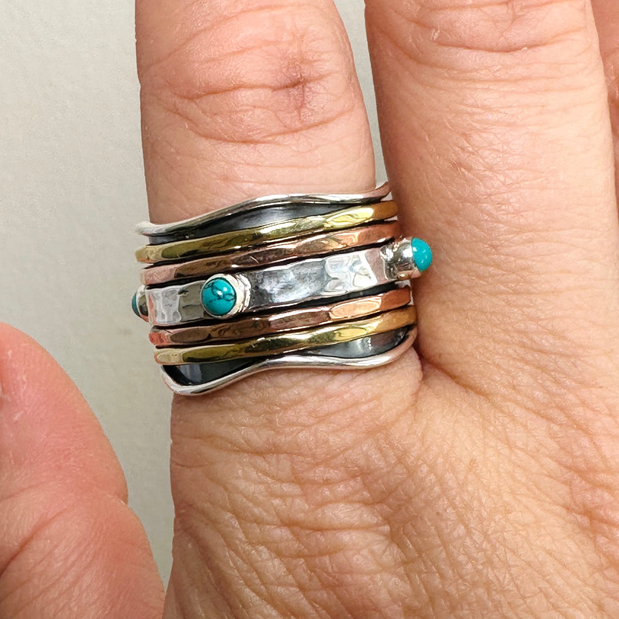 Turquoise Spinner Ring Size 10.5 R3905