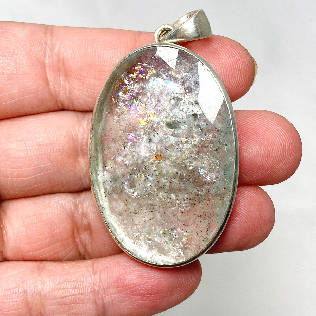 African Aquamarine Faceted Oval Pendant PPGJ739 - Nature's Magick